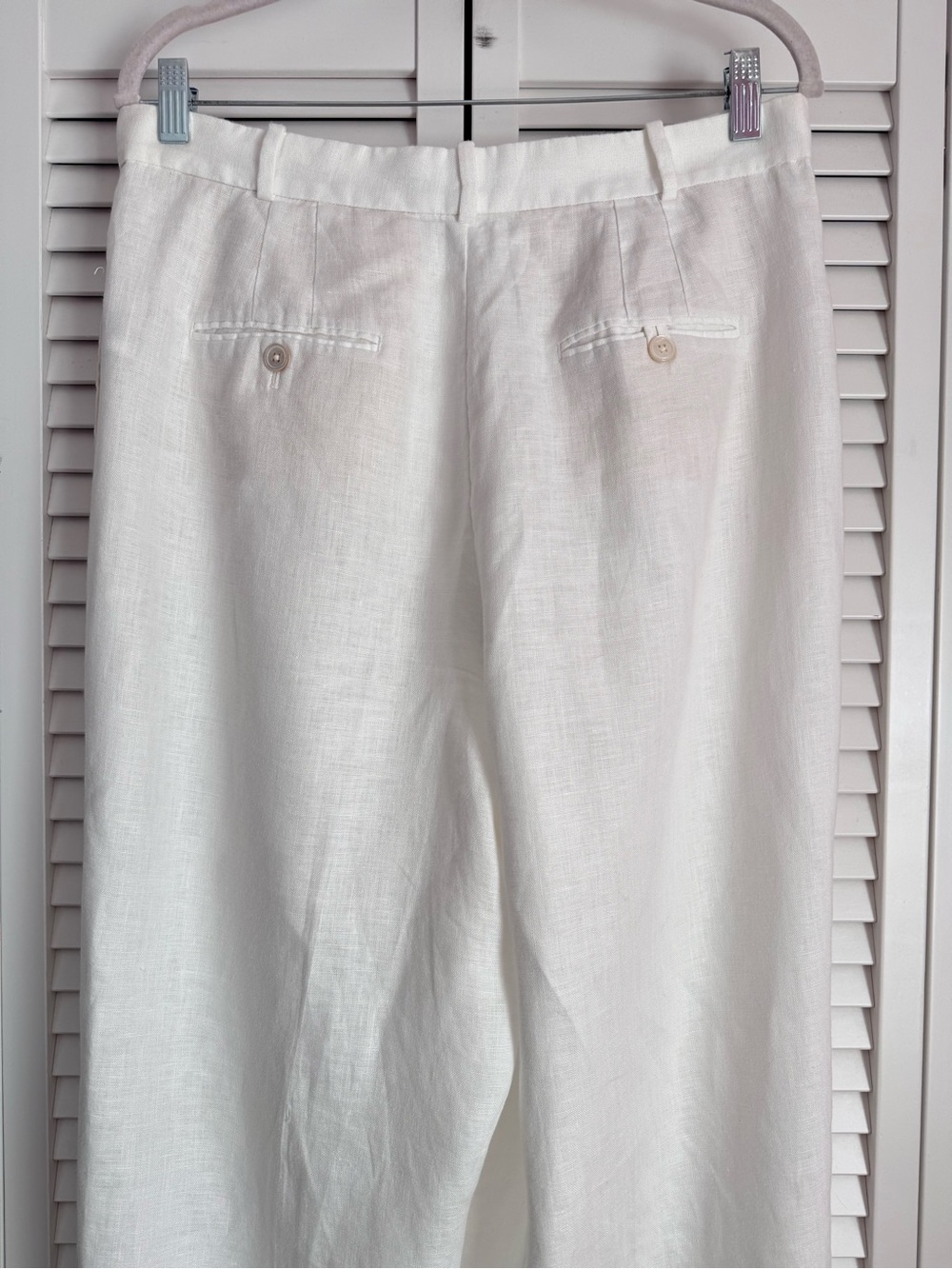 Polo Ralph Lauren Linen Relaxed Straight Leg High Rise Pleated White Pant 10 - Picture 8 of 13